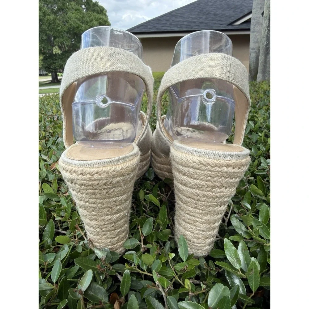 Michael Michael‎ Kors Berkley Wedge Sandal Metallic Gold Espadrille Sz 10M